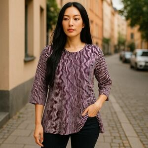 J. McLaughlin Size S Small Catalina Cloth Top Purple Zebra Animal Print WT185